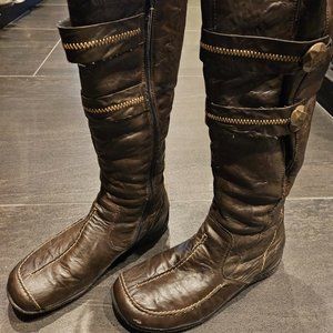Tall winter boots - real leather and sheeps wool - Rieker - Size 39EU (8.5 US)